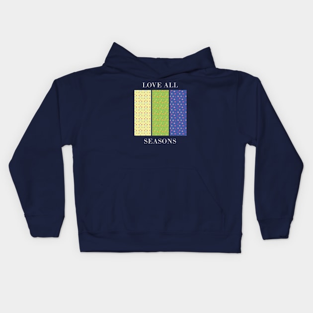 Love all seasons (Black) Kids Hoodie by Anke Wonder 